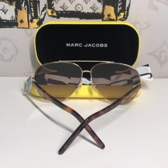 New Authentic Marc Jacobs MARC 522/S Sunglasses – Gold Havana / Brown Gradient - Picture 3 of 13